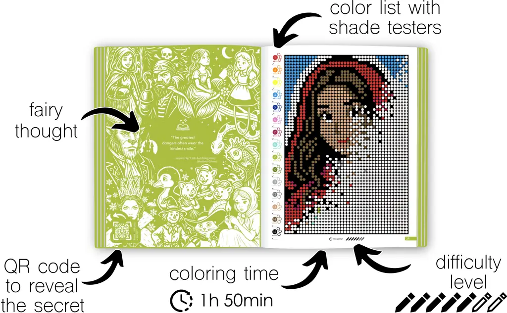 Color by Number - Fairy Tales - Mystery Mosaics Coloring Book