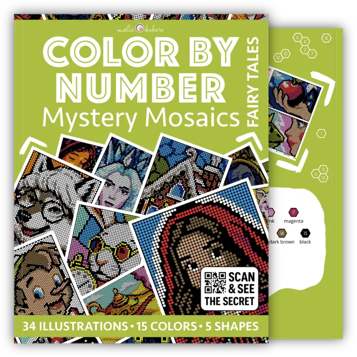 Color by Number - 80's Vibes - Mystery Mosaics Coloring Book