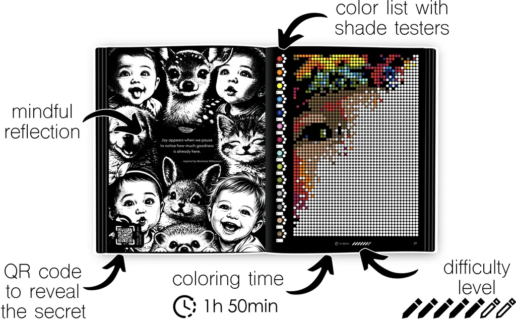 Color by Number | Mystery Mosaics - Babies | 35 Hidden Images, 15 Vibrant Colors, Bold and Easy