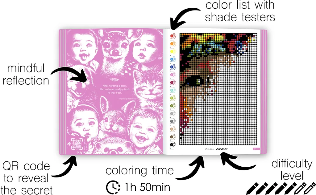 Color by Number | Mystery Mosaics - Babies | 35 Hidden Images, 15 Vibrant Colors, Bold and Easy