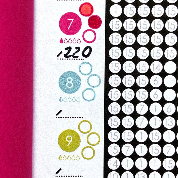 List of Colors on Each Page