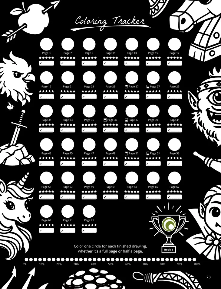 Color by Number - Legends [Black Edition] - Mystery Mosaics Coloring Book