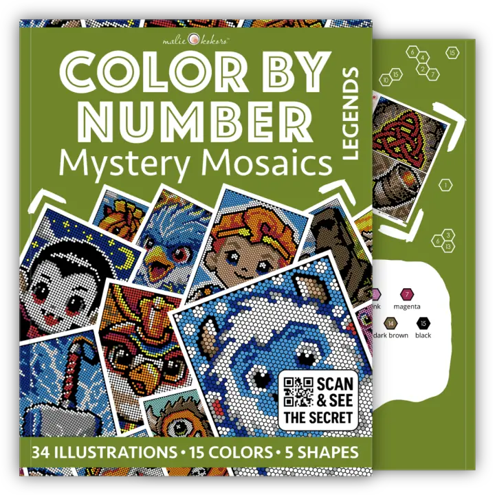 Color by Number - Legends - Mystery Mosaics Coloring Book