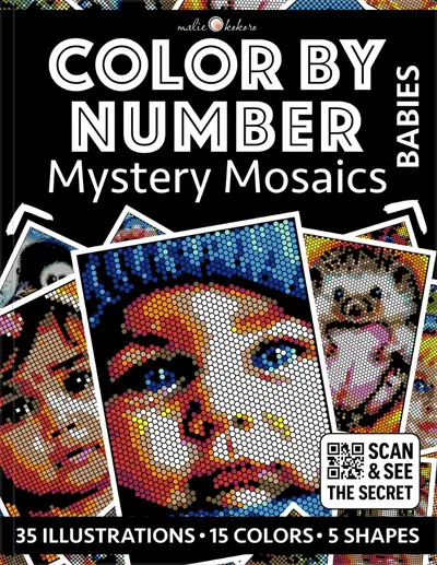 Color by Number - Babies [Black Edition] - Mystery Mosaics Coloring Book