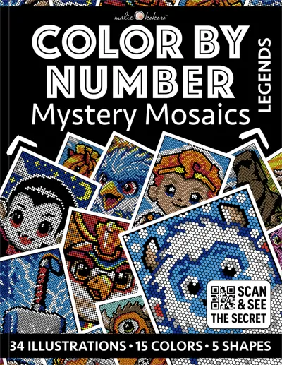 Color by Number - Legends [Black Edition] - Mystery Mosaics Coloring Book