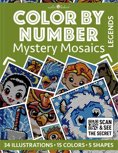 Color by Number - Legends - Mystery Mosaics Coloring Book