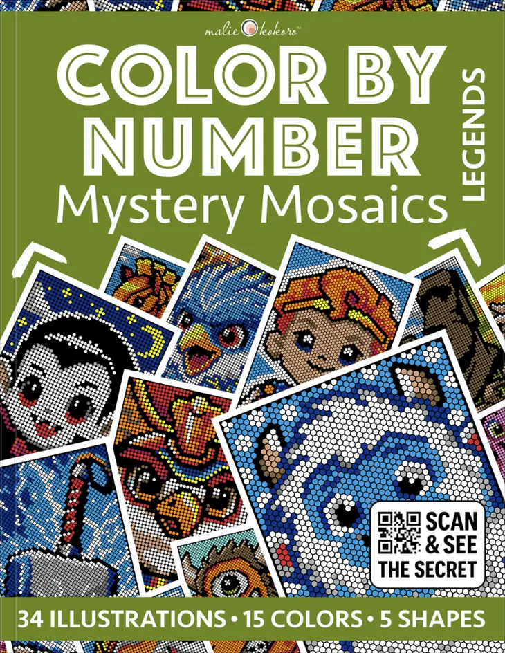 Color by Number - Legends - Mystery Mosaics Coloring Book