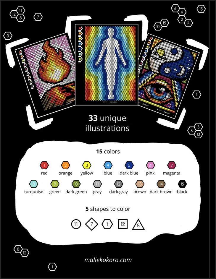 Color by Number - Awakening - Mystery Mosaics Coloring Book