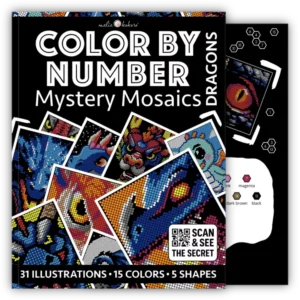 Color by Number - Dragons [Black Edition] - Mystery Mosaics Coloring Book